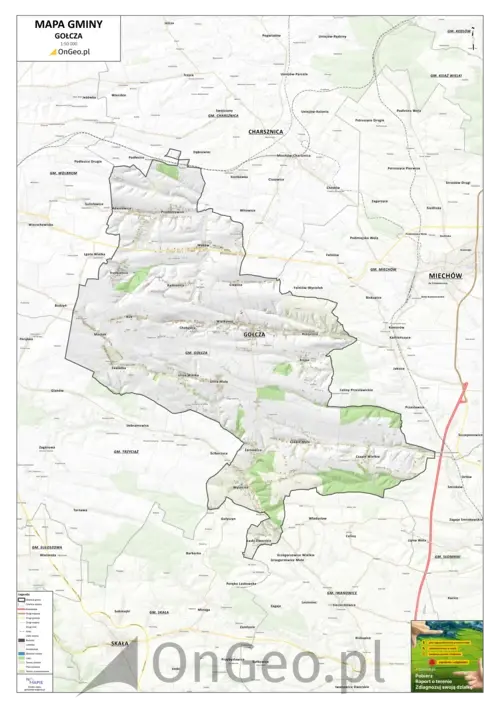 Mapa gminy Gołcza